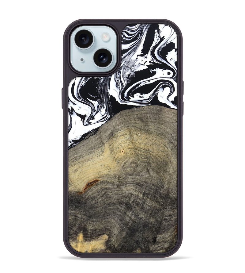 iPhone 15 Plus Wood Phone Case - Trent (Black & White, 791914)