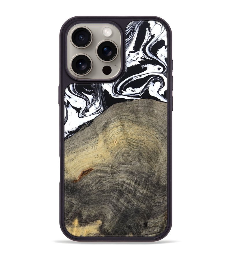 iPhone 16 Pro Max Wood Phone Case - Trent (Black & White, 791914)