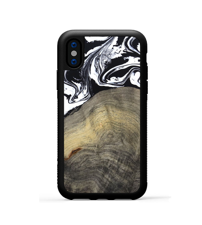 iPhone Xs Wood Phone Case - Trent (Black & White, 791914)