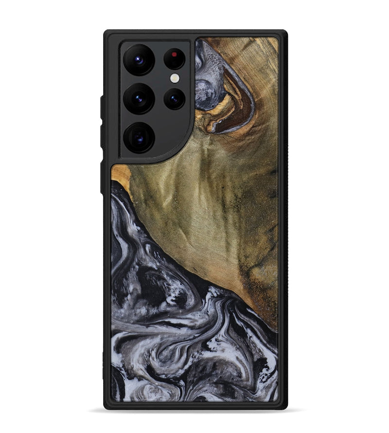 Galaxy S22 Ultra Wood Phone Case - Jerri (Black & White, 791915)