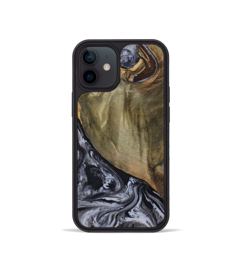 iPhone 12 mini Wood Phone Case - Jerri (Black & White, 791915)