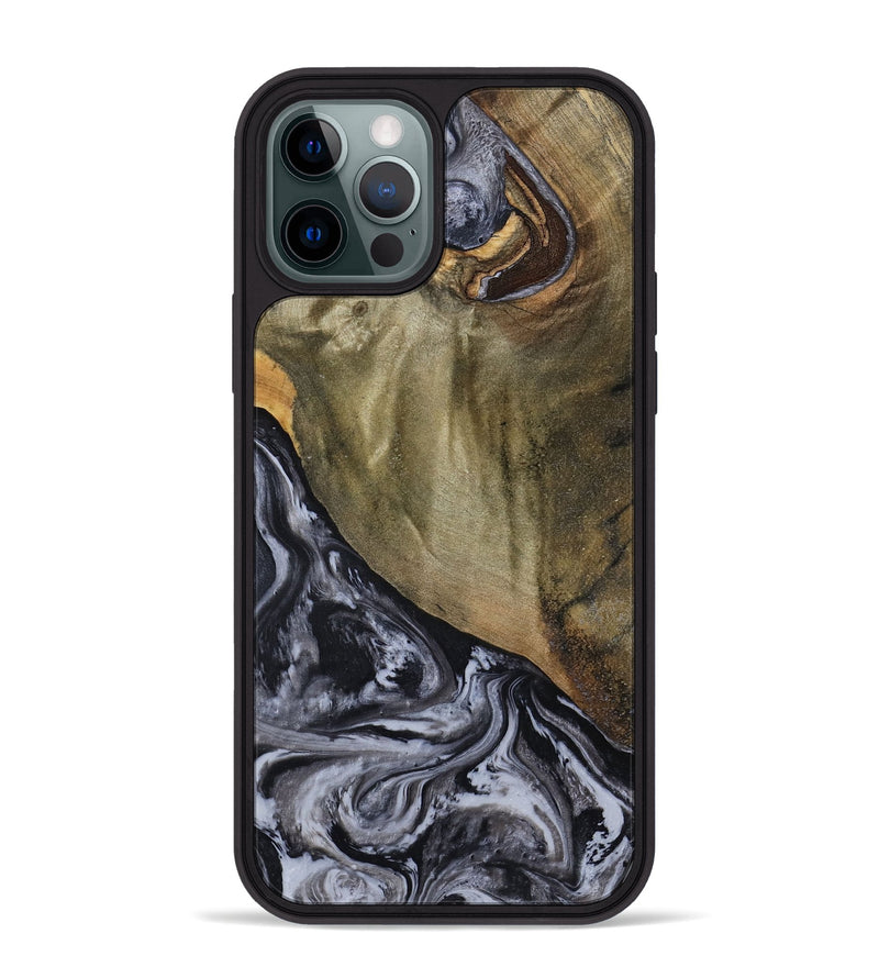 iPhone 12 Pro Max Wood Phone Case - Jerri (Black & White, 791915)