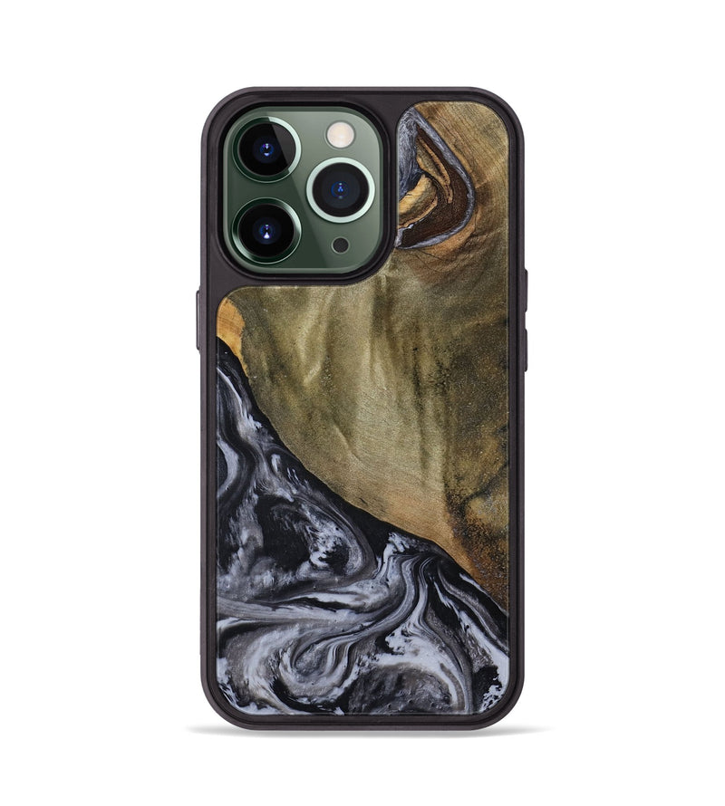 iPhone 13 Pro Wood Phone Case - Jerri (Black & White, 791915)