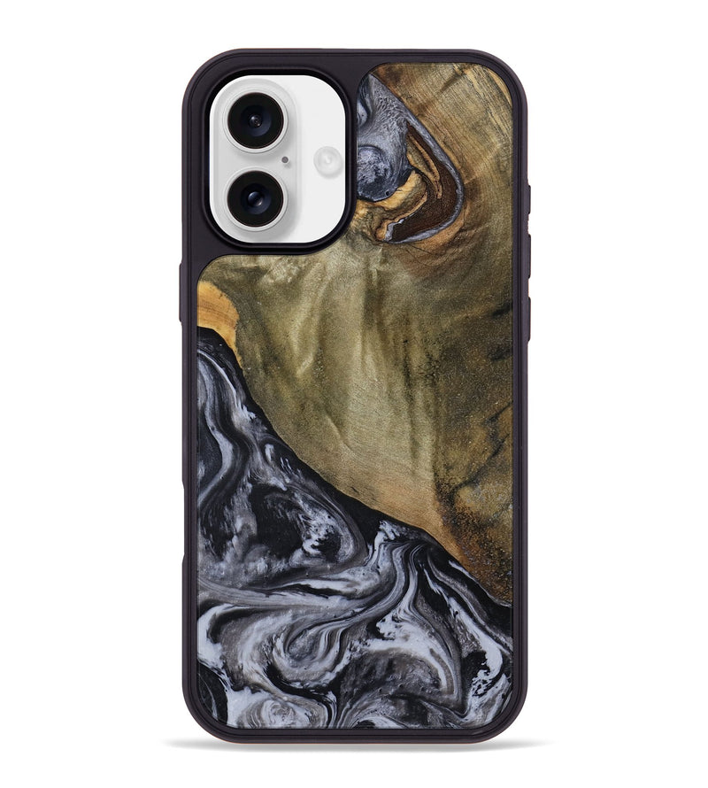 iPhone 16 Plus Wood Phone Case - Jerri (Black & White, 791915)