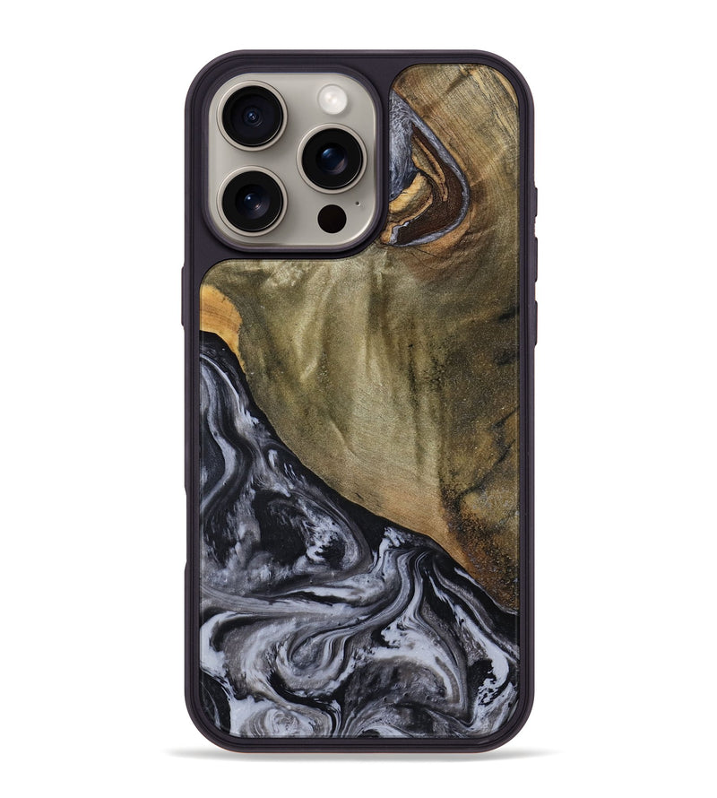 iPhone 16 Pro Max Wood Phone Case - Jerri (Black & White, 791915)