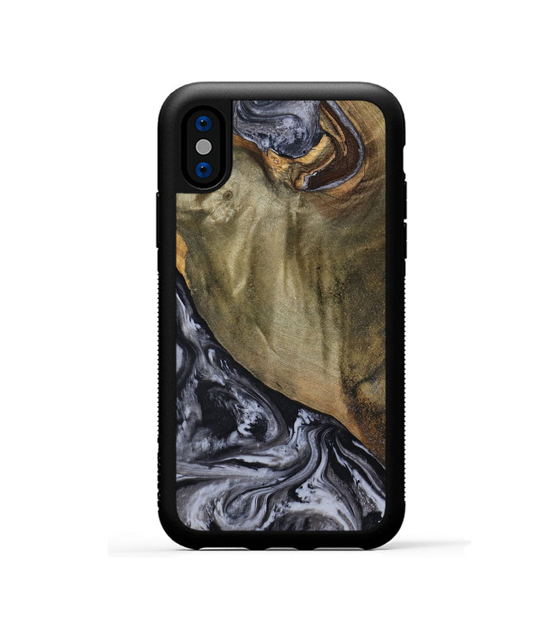 iPhone Xs Wood Phone Case - Jerri (Black & White, 791915)