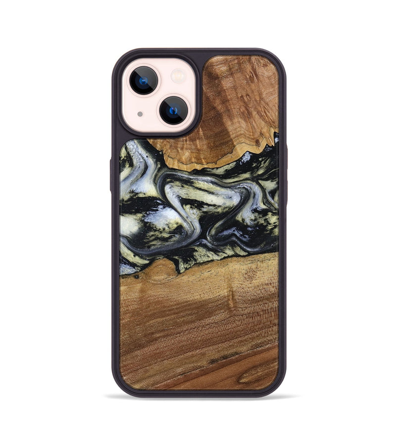 iPhone 14 Wood Phone Case - Unknown (Black & White, 791916)