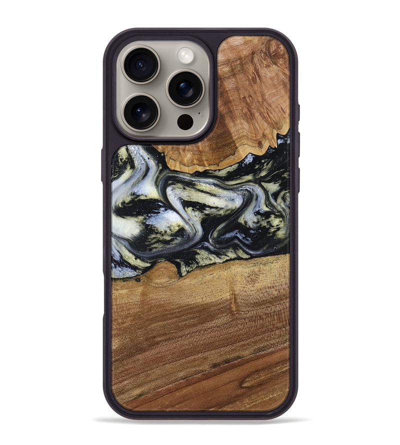 iPhone 16 Pro Max Wood Phone Case - Unknown (Black & White, 791916)