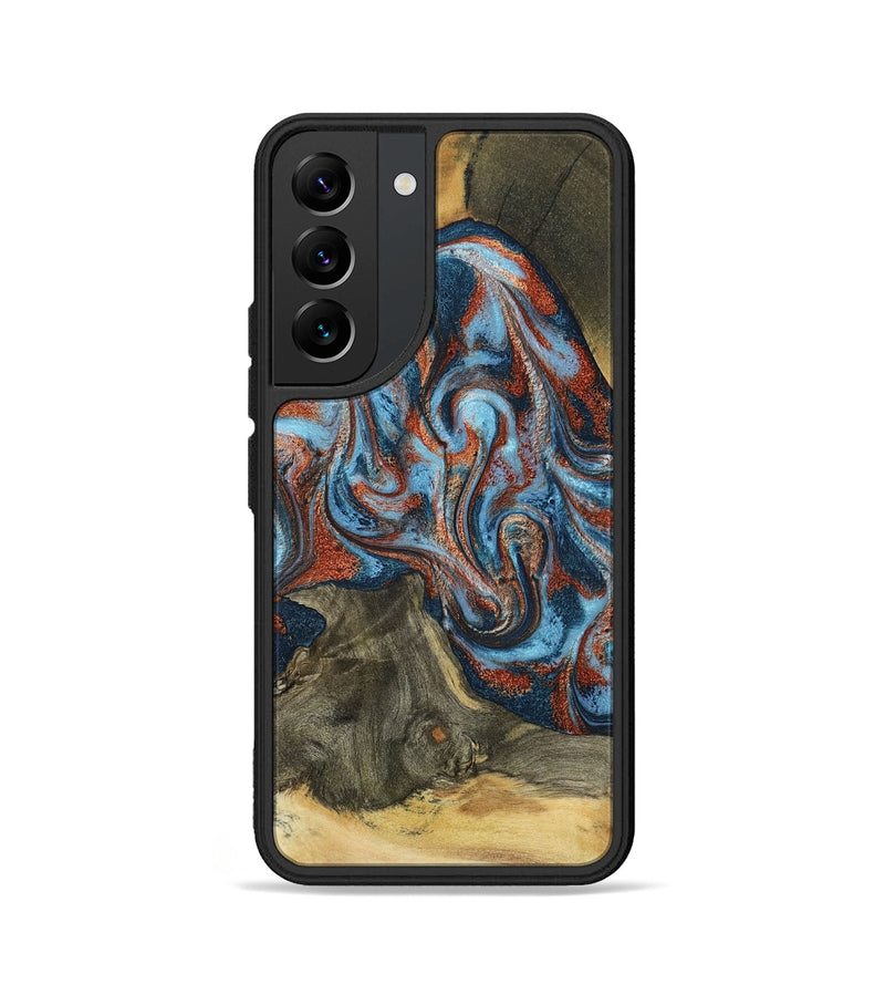 Galaxy S22 Wood Phone Case - Ione (Teal & Gold, 791932)