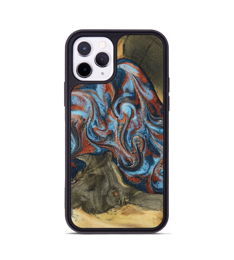 iPhone 11 Pro Wood Phone Case - Ione (Teal & Gold, 791932)