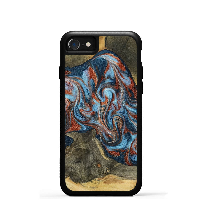 iPhone SE Wood Phone Case - Ione (Teal & Gold, 791932)