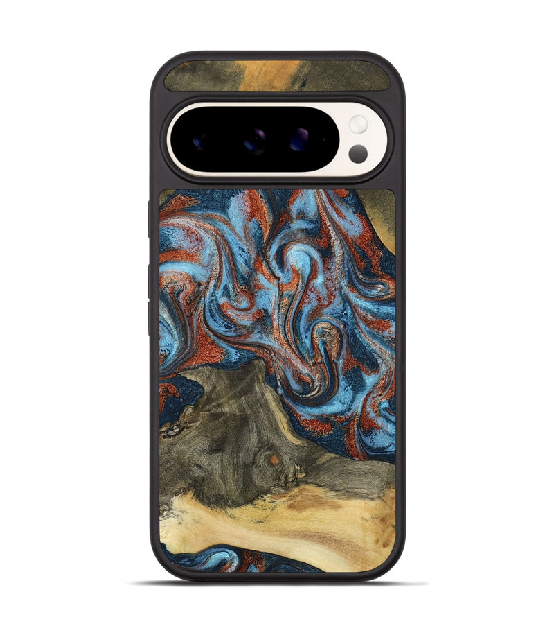 Pixel 9 Pro Wood Phone Case - Ione (Teal & Gold, 791932)