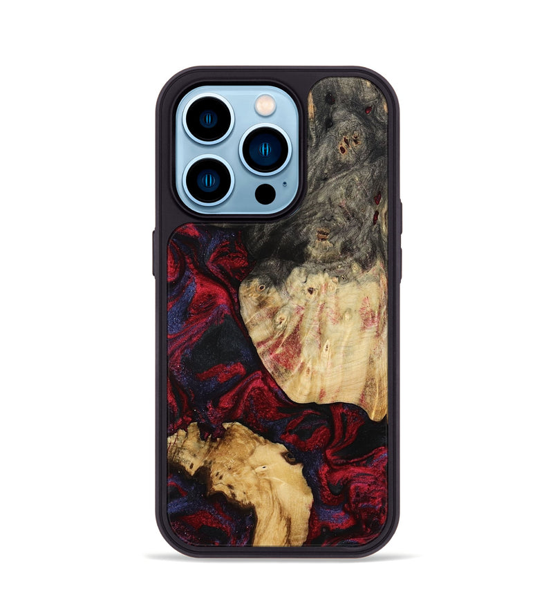 iPhone 14 Pro Wood Phone Case - Ludie (Red, 791939)