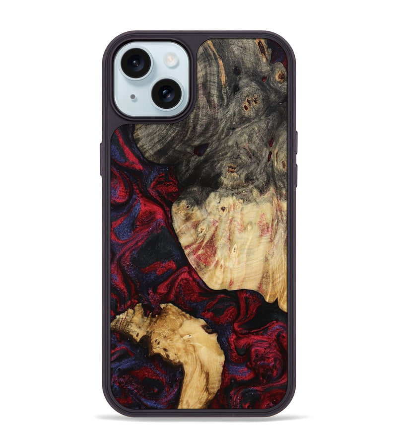 iPhone 15 Plus Wood Phone Case - Ludie (Red, 791939)