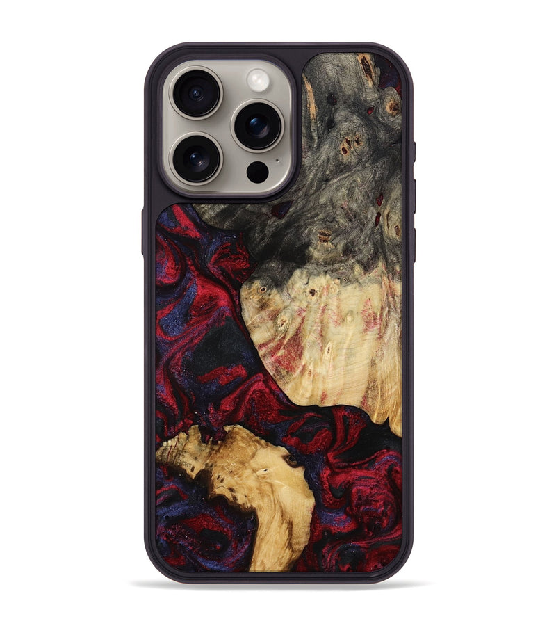 iPhone 15 Pro Max Wood Phone Case - Ludie (Red, 791939)