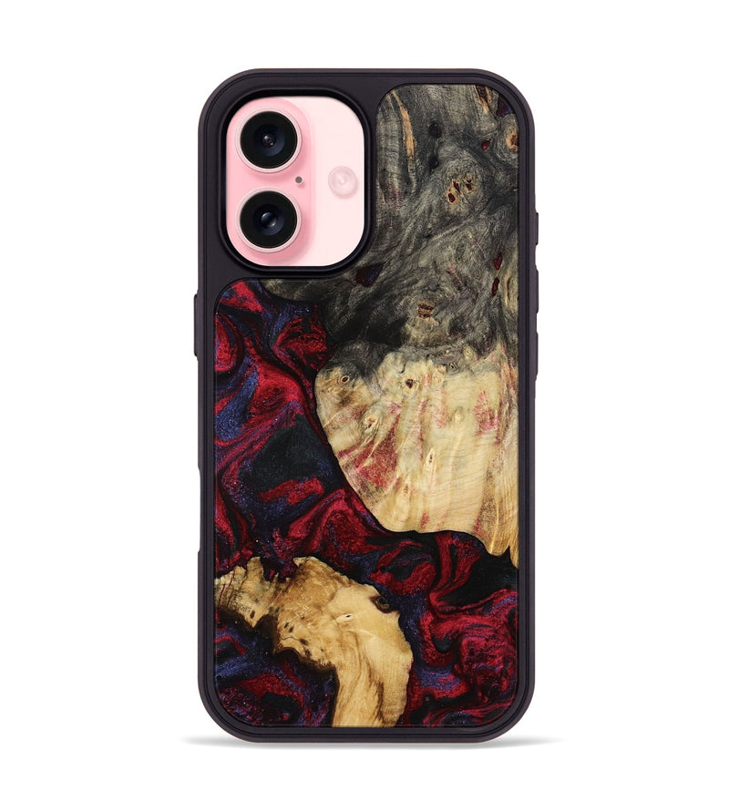 iPhone 16 Wood Phone Case - Ludie (Red, 791939)