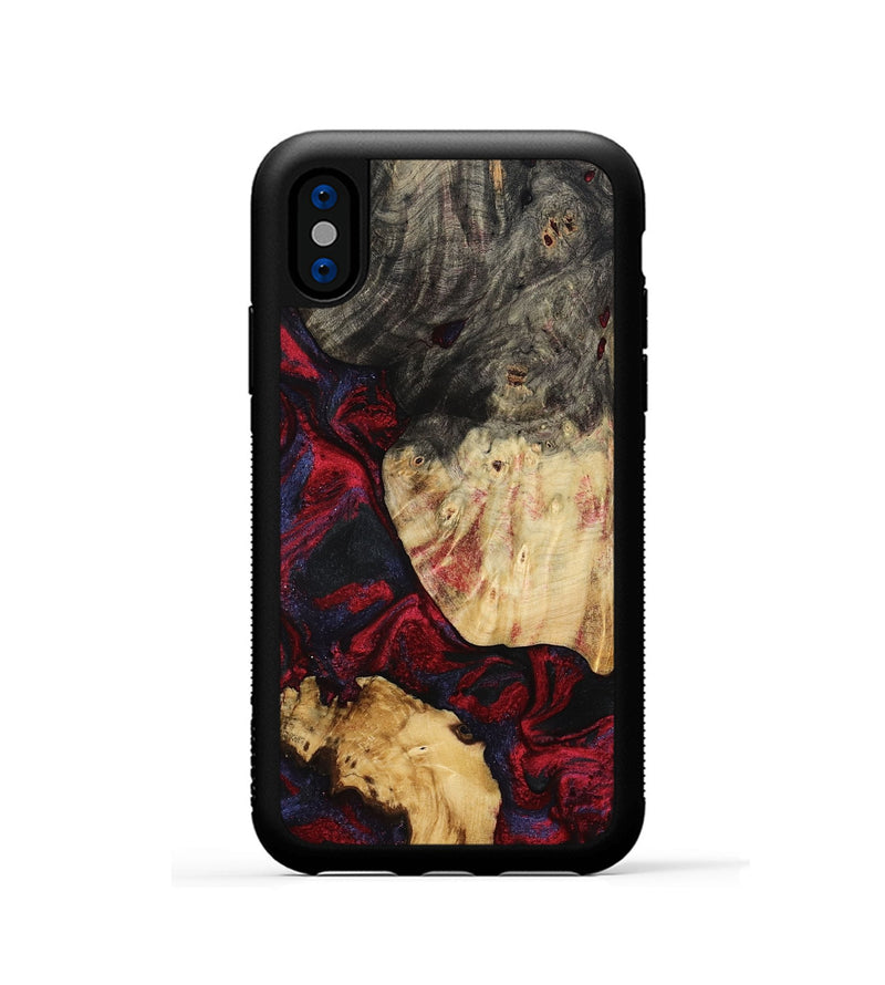 iPhone Xs Wood Phone Case - Ludie (Red, 791939)