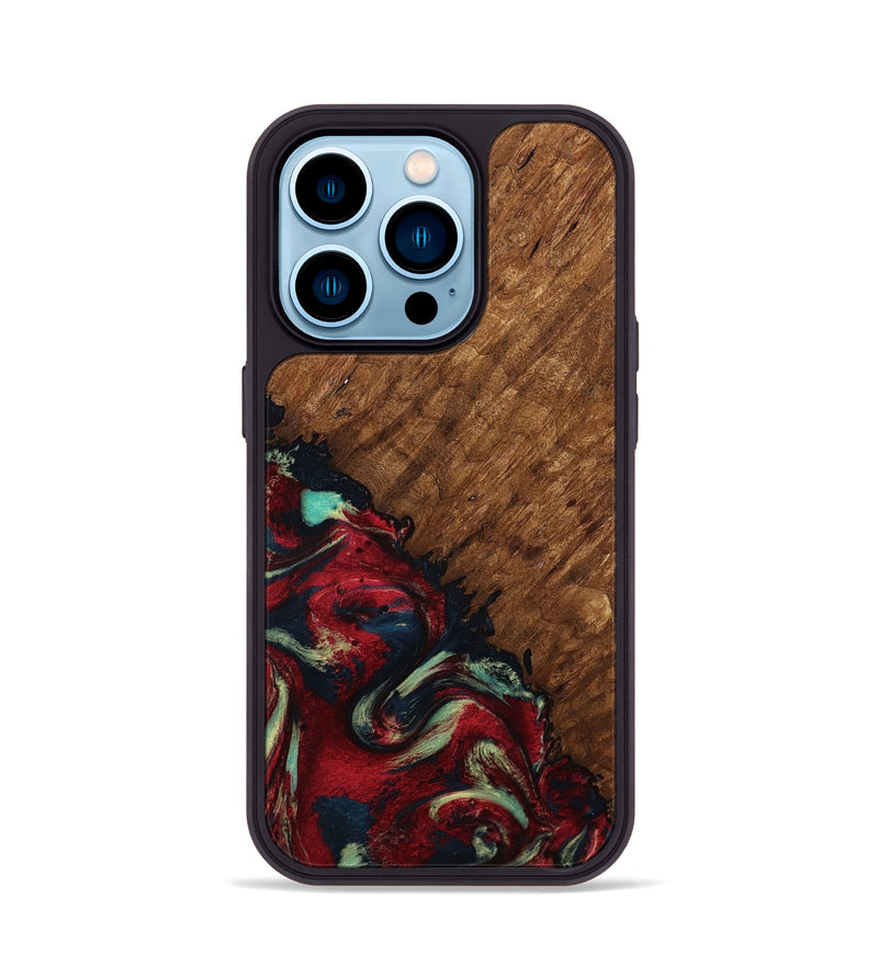 iPhone 14 Pro Wood Phone Case - Marc (Red, 791940)