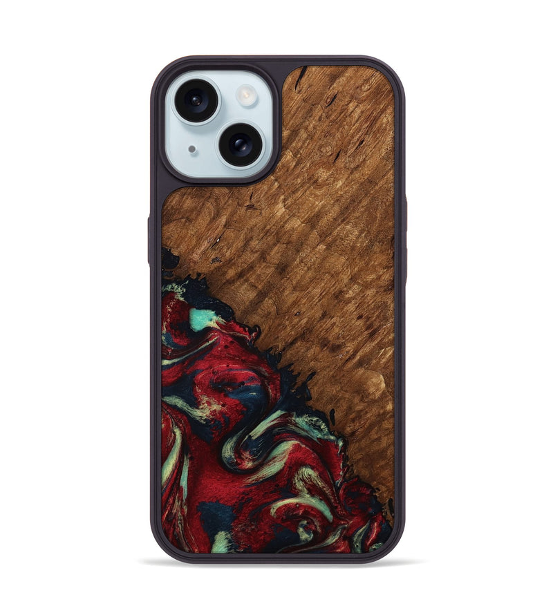 iPhone 15 Wood Phone Case - Marc (Red, 791940)