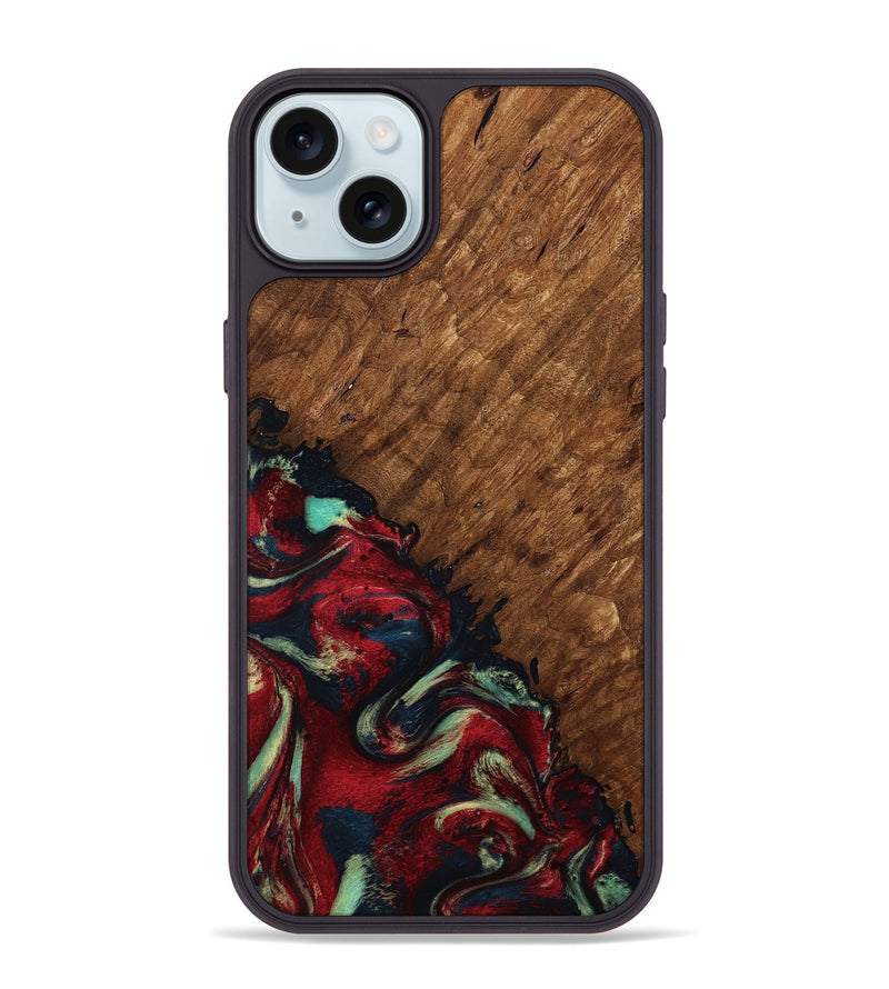 iPhone 15 Plus Wood Phone Case - Marc (Red, 791940)