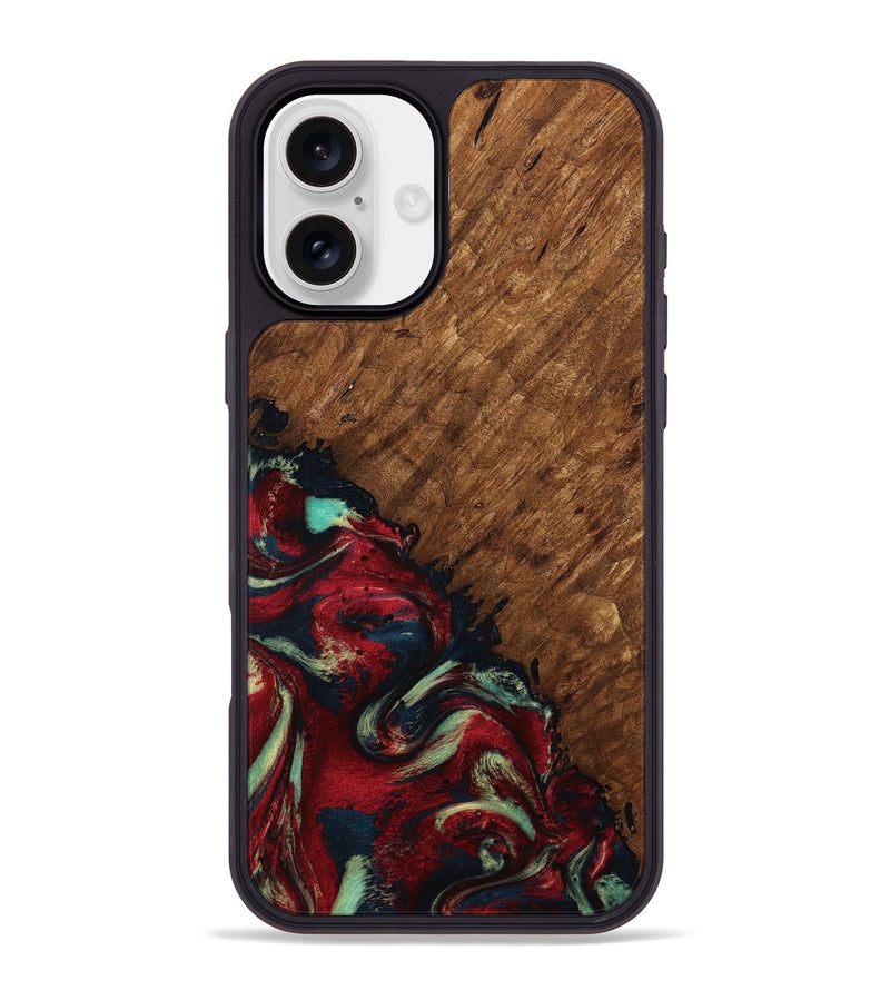 iPhone 16 Plus Wood Phone Case - Marc (Red, 791940)