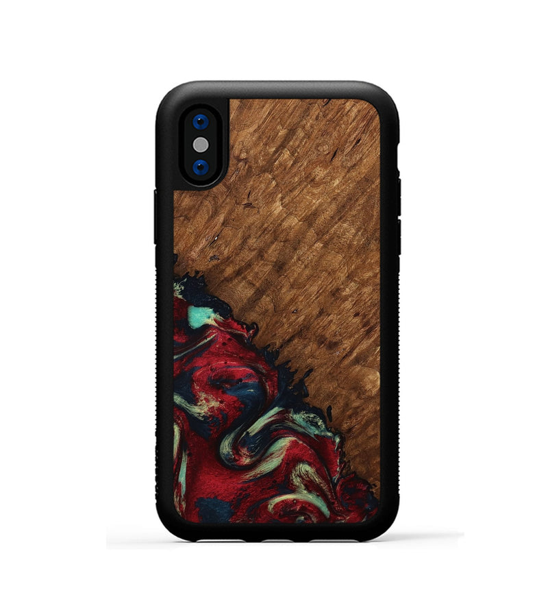 iPhone Xs Wood Phone Case - Marc (Red, 791940)