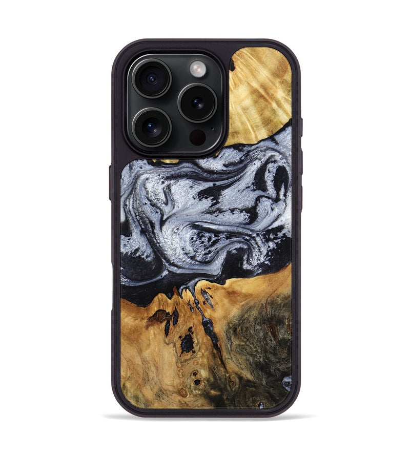 iPhone 16 Pro Wood Phone Case - Alfred (Black & White, 791947)