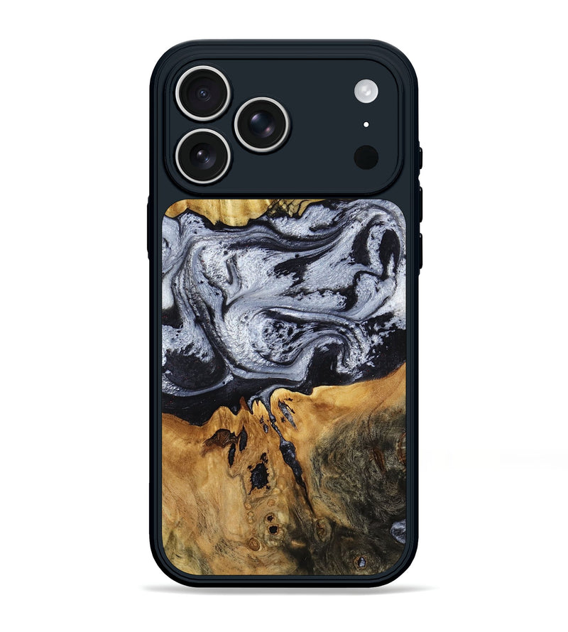 iPhone 17 Pro Max Wood Phone Case - Alfred (Black & White, 791947)