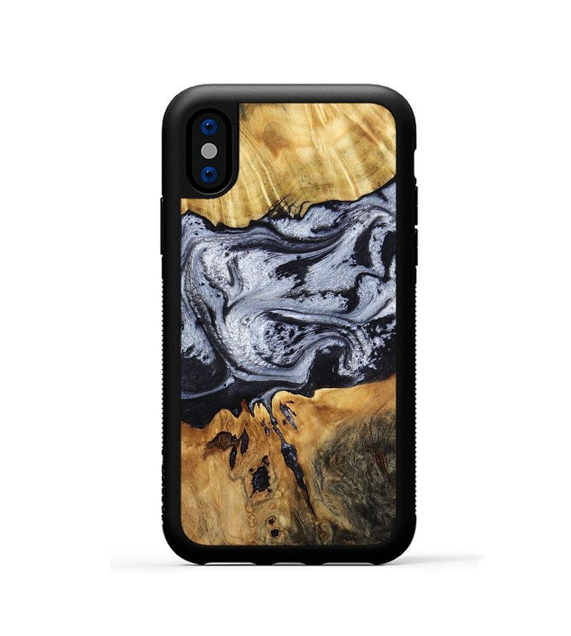 iPhone Xs Wood Phone Case - Alfred (Black & White, 791947)