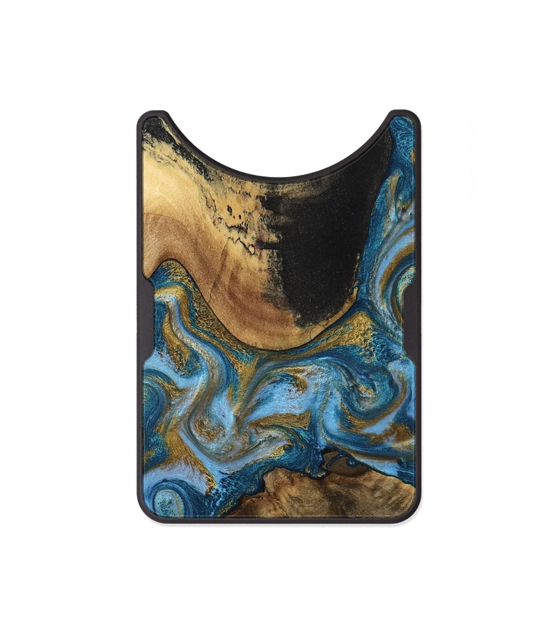 Alloy Wood Wallet - Gena (Teal & Gold, 791952)