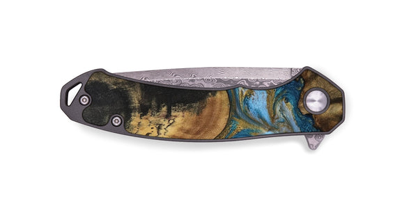 EDC Wood Pocket Knife - Gena (Teal & Gold, 791952)