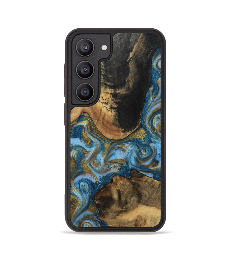 Galaxy S23 Wood Phone Case - Gena (Teal & Gold, 791952)