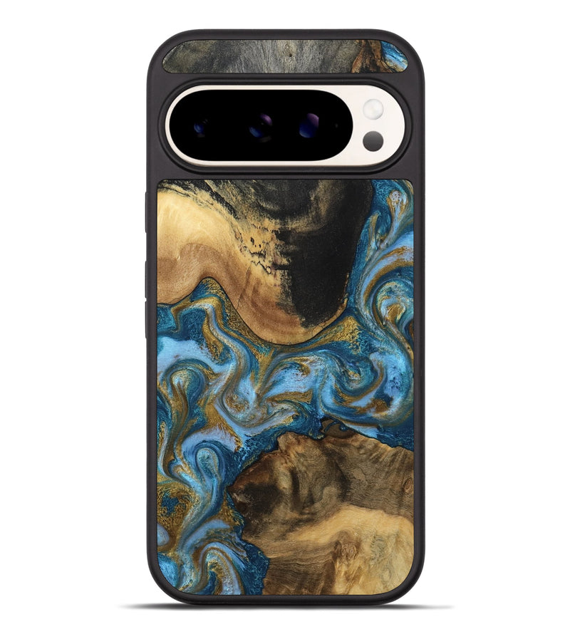 Pixel 9 Pro XL Wood Phone Case - Gena (Teal & Gold, 791952)