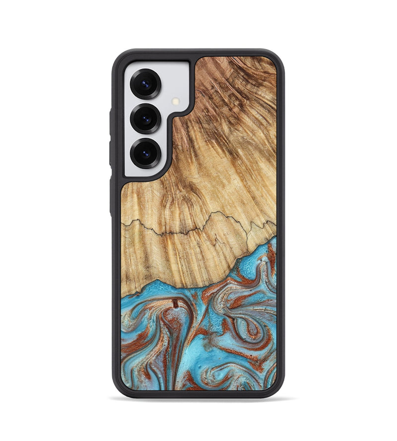 Galaxy S25 Wood Phone Case - Aditya (Teal & Gold, 791960)