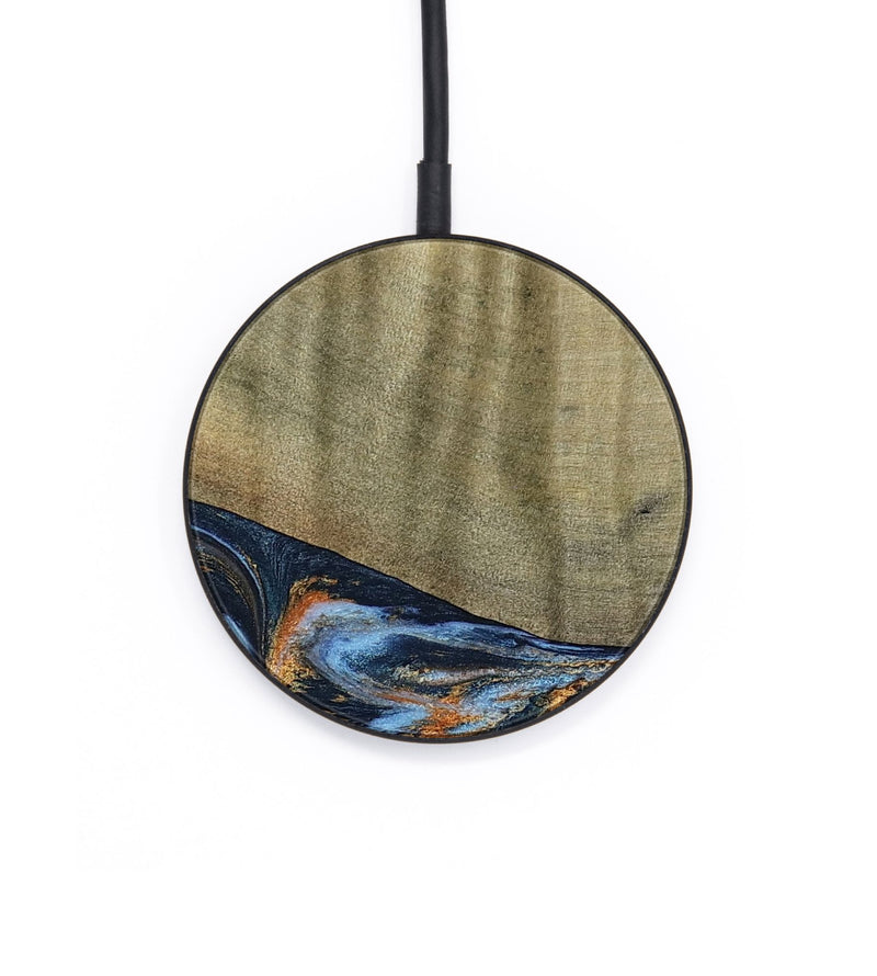 Circle Wood Wireless Charger - Dariel (Teal & Gold, 791964)
