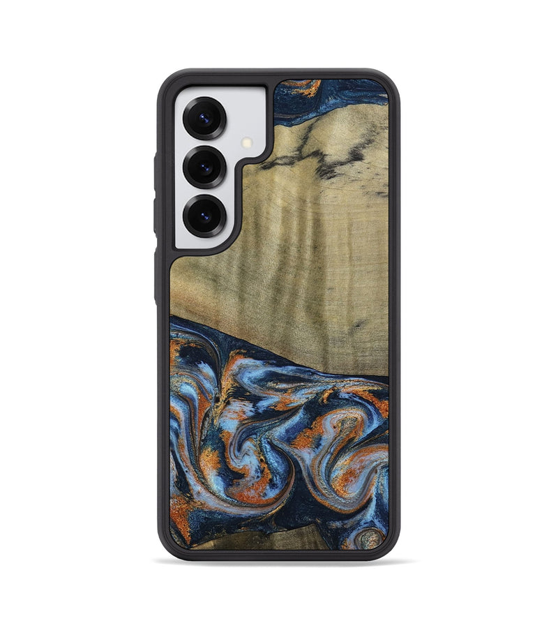 Galaxy S25 Wood Phone Case - Dariel (Teal & Gold, 791964)