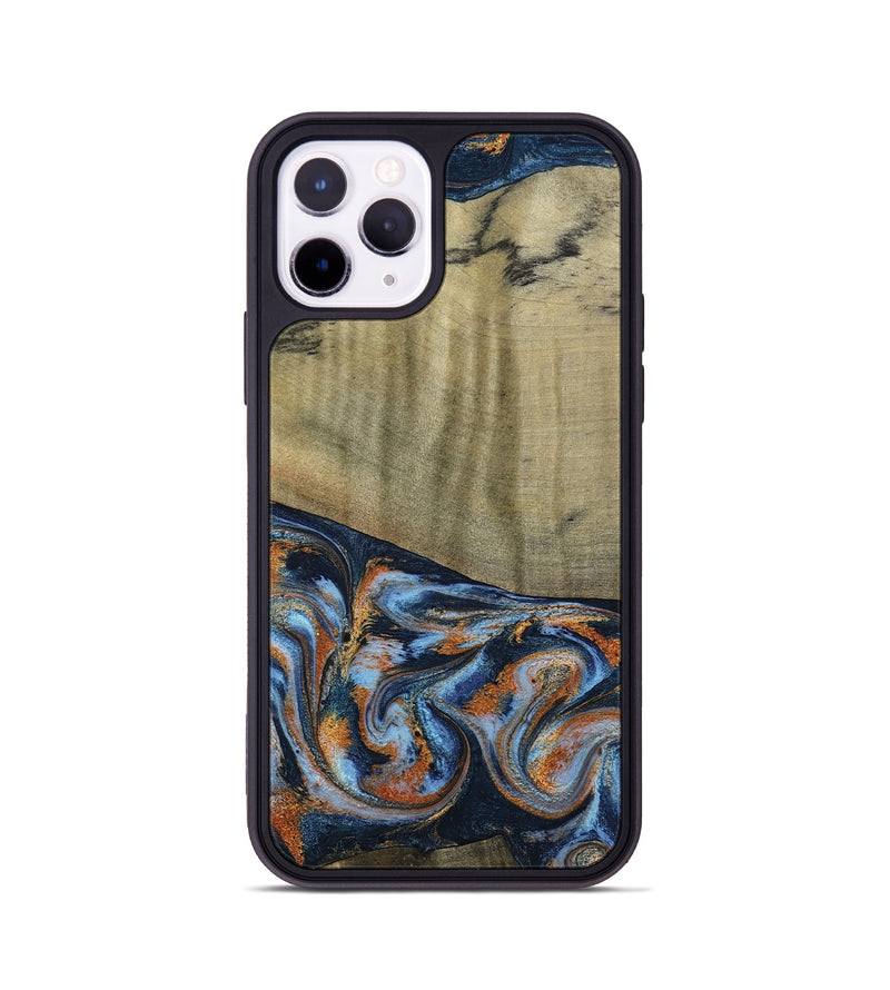 iPhone 11 Pro Wood Phone Case - Dariel (Teal & Gold, 791964)