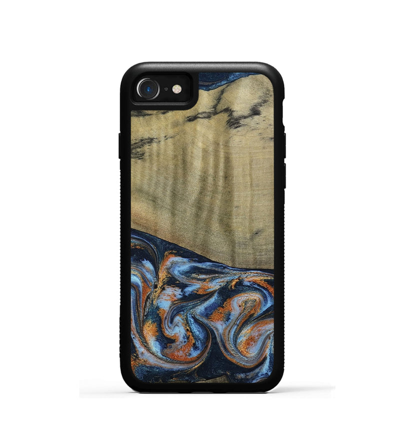 iPhone SE Wood Phone Case - Dariel (Teal & Gold, 791964)