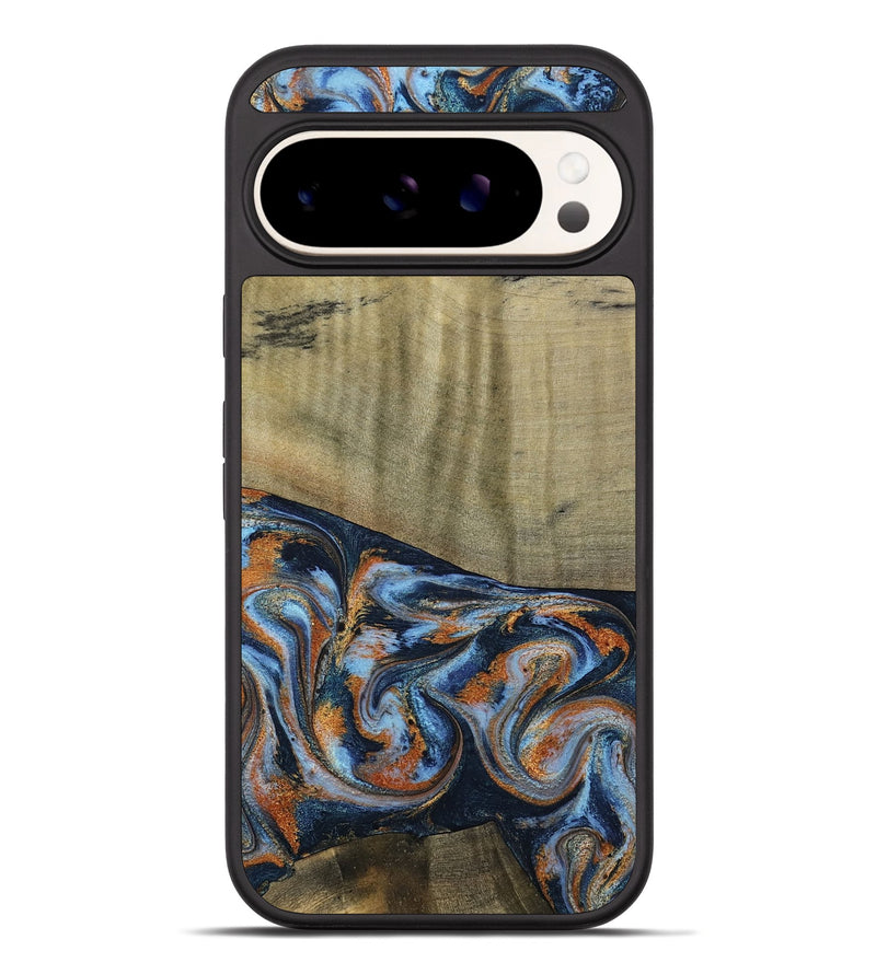 Pixel 10 Pro XL Wood Phone Case - Dariel (Teal & Gold, 791964)