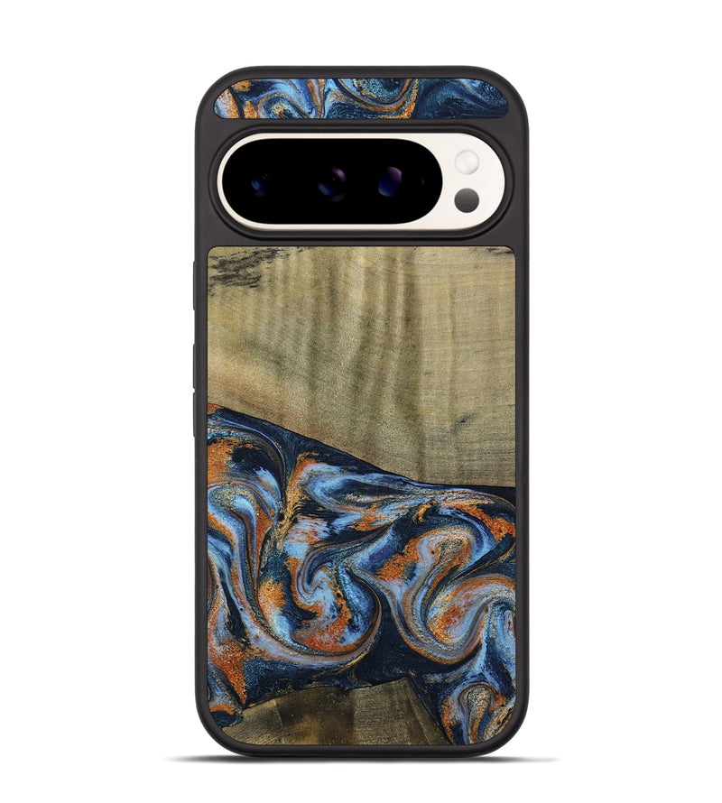 Pixel 9 Pro Wood Phone Case - Dariel (Teal & Gold, 791964)