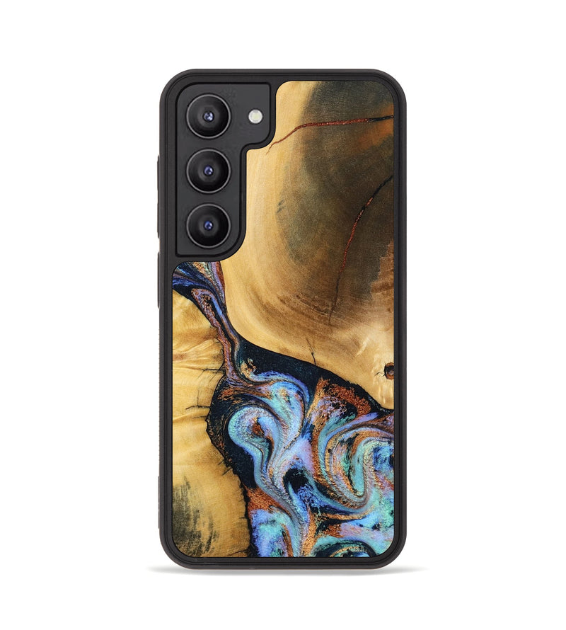 Galaxy S23 Wood Phone Case - Mireya (Teal & Gold, 791968)