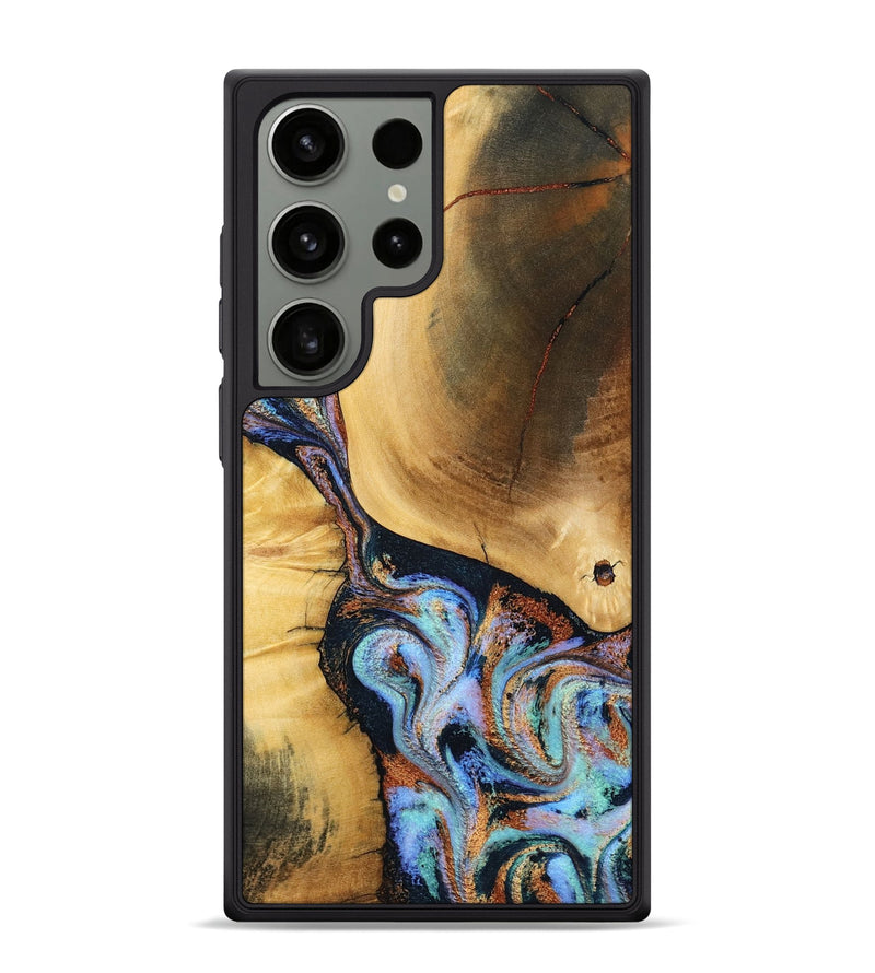 Galaxy S24 Ultra Wood Phone Case - Mireya (Teal & Gold, 791968)