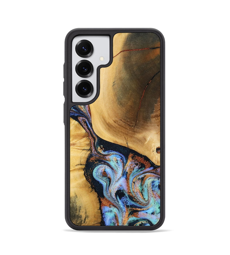 Galaxy S25 Wood Phone Case - Mireya (Teal & Gold, 791968)