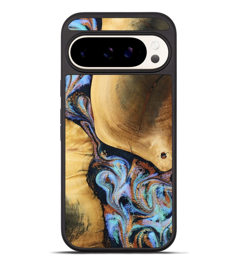 Pixel 10 Pro XL Wood Phone Case - Mireya (Teal & Gold, 791968)