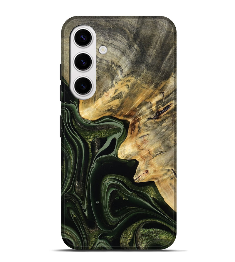 Galaxy S25 Plus Wood Live Edge Phone Case - Camilo (Green, 792041)