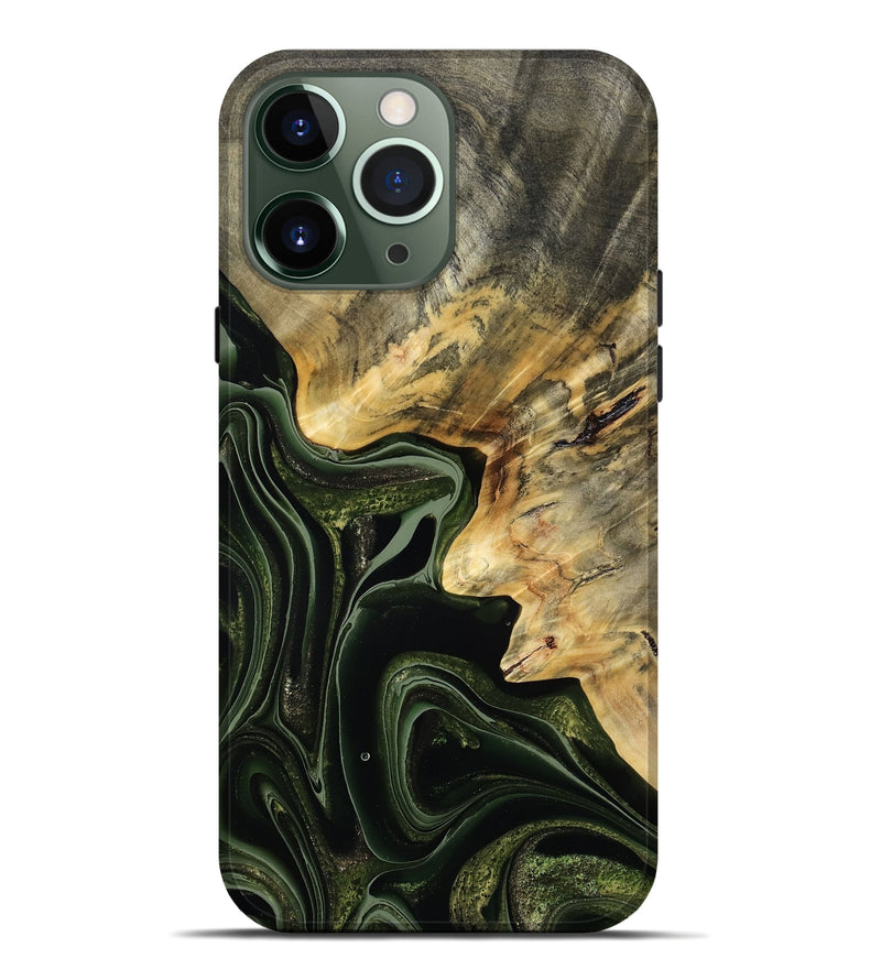 iPhone 13 Pro Max Wood Live Edge Phone Case - Camilo (Green, 792041)