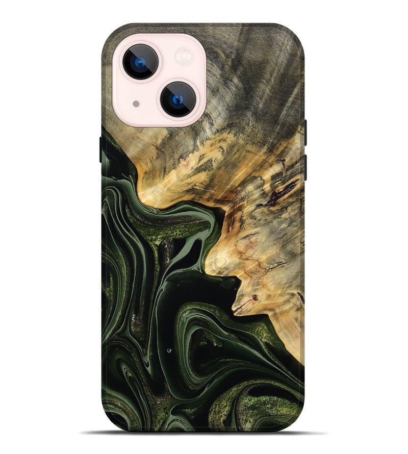 iPhone 14 Plus Wood Live Edge Phone Case - Camilo (Green, 792041)