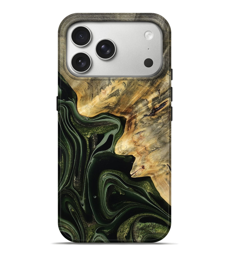 iPhone 17 Pro Max Wood Live Edge Phone Case - Camilo (Green, 792041)