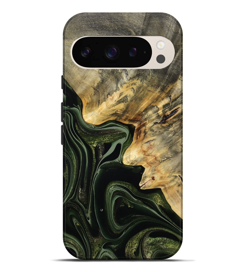 Pixel 9 Pro XL Wood Live Edge Phone Case - Camilo (Green, 792041)