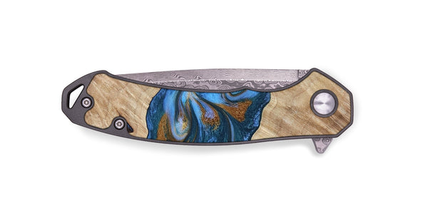 EDC Wood Pocket Knife - Julieta (Teal & Gold, 792048)
